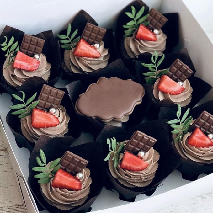 200 Pieces Tulip Cupcake Muffin Liners Greaseproof Paper Baking Cups Cupcake Wrappers for Birthday