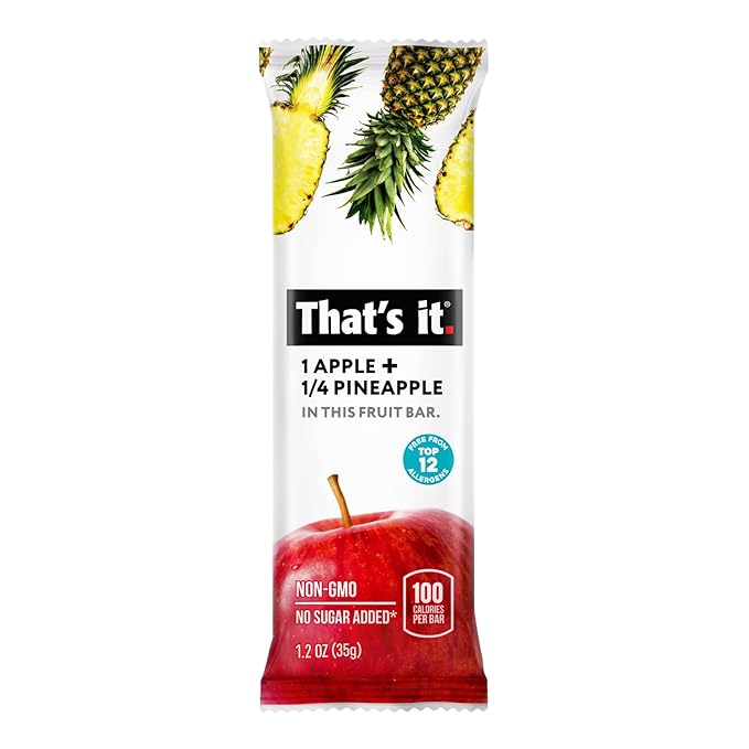 That's it. Apple + Pineapple 100% Natural Real Fruit Bar, Best High Fiber Vegan, Gluten Free