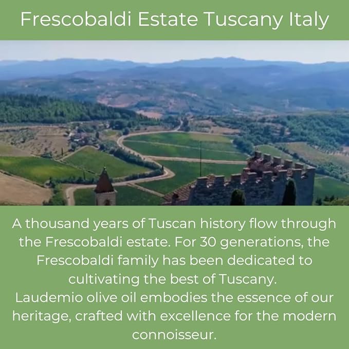 FRESCOBALDI Laudemio Extra Virgin Olive Oil, 16.9 FL Oz, 500ml, Premium, Award Winning Product of