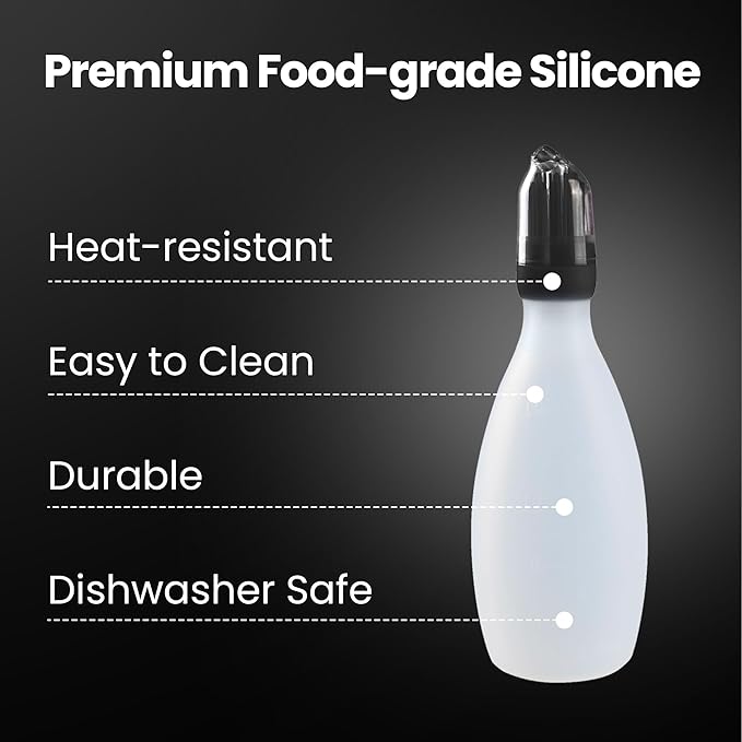 Silicone Pastry Brush, All-in-One Silicone Basting Brush with Sauce Bottle, Heat Resistant BBQ