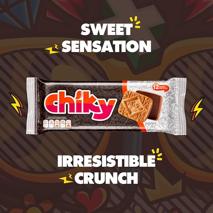 Chiky Chocolate Fudge Cookies, Crunchy & Sweet, Smooth Cream Center, Crispy Texture That Melts In