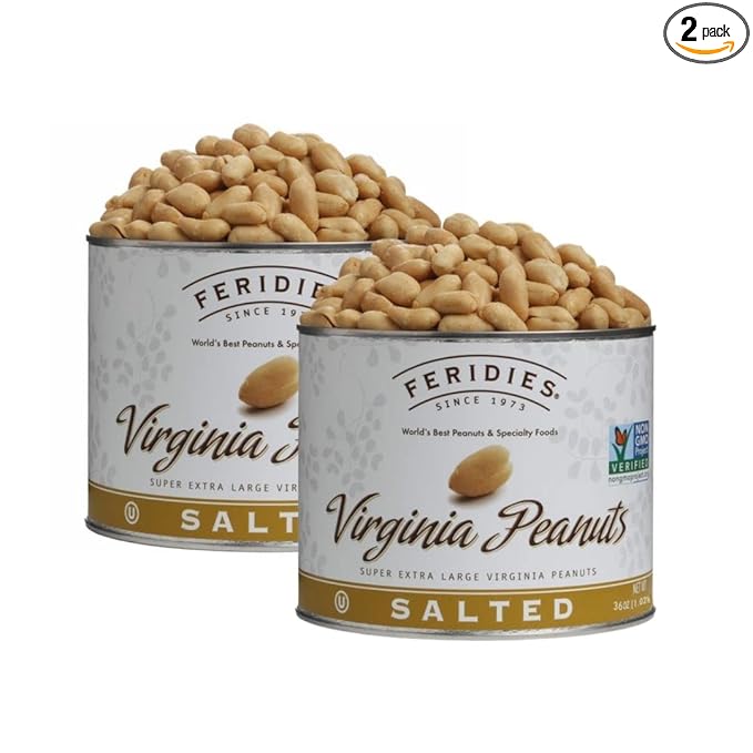 FERIDIES Top Grade Salted Extra Large Virginia Peanuts, the Peanut for Healthy Snack 2.5 Pound