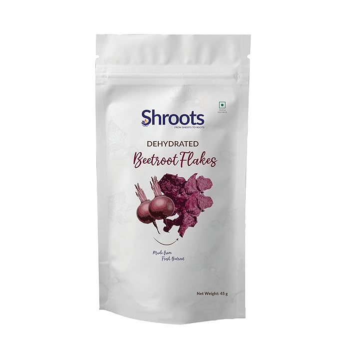 SHROOTS Organic Dried Beetroot Flakes ??Raw, Non-GMO, Natural Energy Boost, Vegan & Gluten-Free