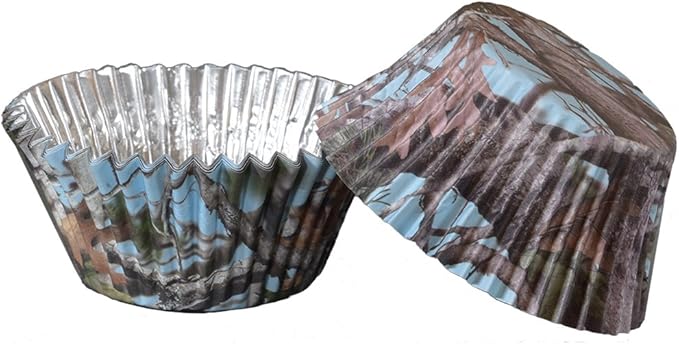 Light Blue Camo Cupcake Liners (36 pack, foil backed, Hi Def.color will not fade) Light Blue Camo