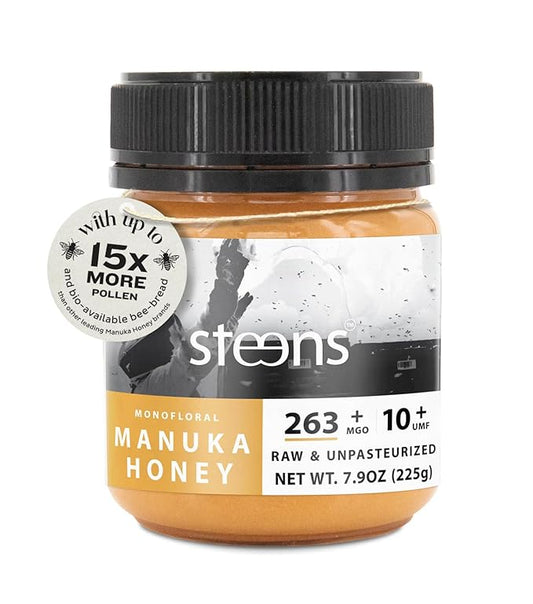 Steens Manuka Honey - MGO 263+ - Pure & Raw 100% Certified UMF 10+ Manuka Honey - Bottled and
