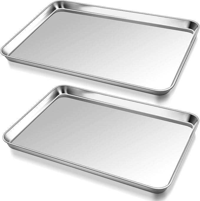 P&P CHEF 17.3 Inch Baking Cookie Sheet, Oven Pan Tray Stainless Steel Sheet Pan for Kitchen, Oven