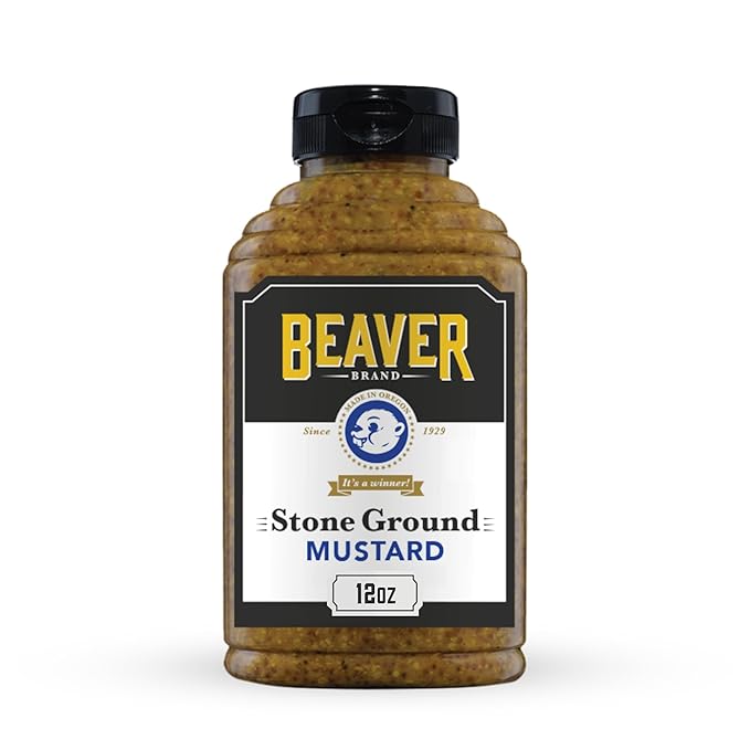 Beaver Stone Ground Mustard, 12 oz squeeze bottle