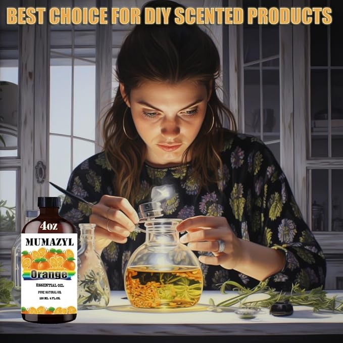 Sweet Orange Essential Oil, Sweet Orange Oil 4 Fl Oz 120ML for Diffuser Humidifier Yoga Cleaning