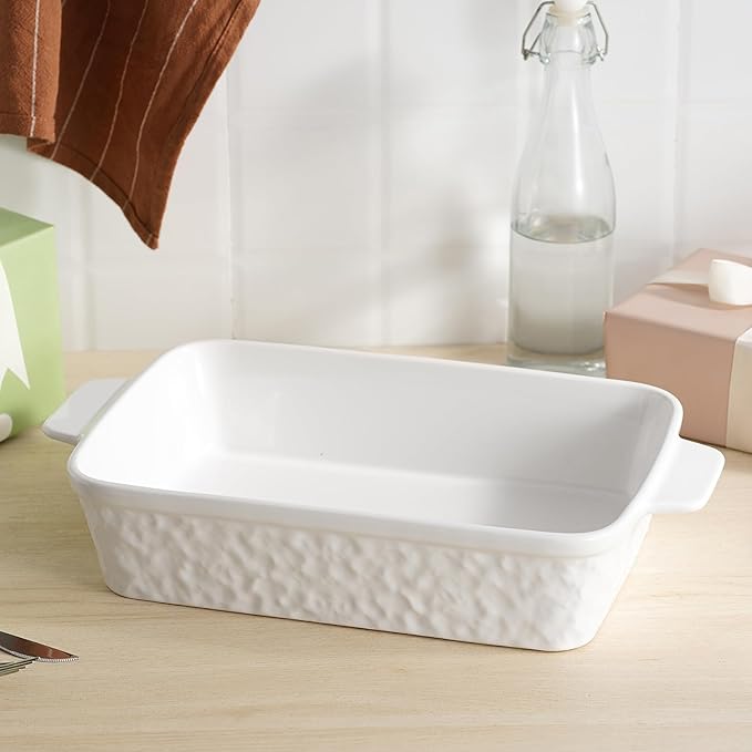 Casserole Dish for Oven, 4.2 QT Baking Dish, 9x13 Large Porcelain Baking Pan, Durable Rectangular