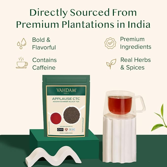 VAHDAM Assam CTC Black Tea Loose Leaf (100+ Cups) | STRONG, BOLD & RICH | 100% PURE | EVERYDAY