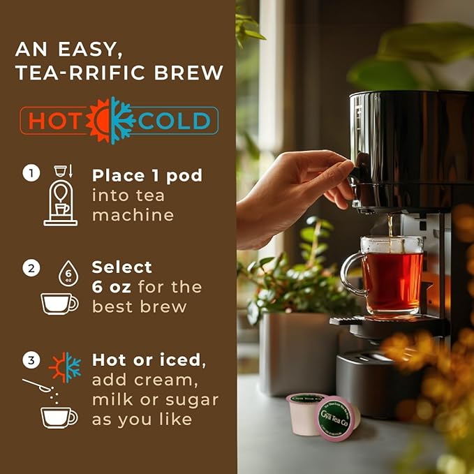 Gya Tea Co English Breakfast Tea Gift Set (16 ct) - High Caffeine Wellness Tea Pod Rich in Vitamin