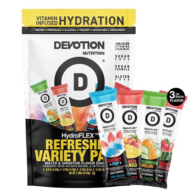 Devotion Nutrition HydroFLEX Water Flavoring Packets ??Sugar-Free Hydration with Vitamins &