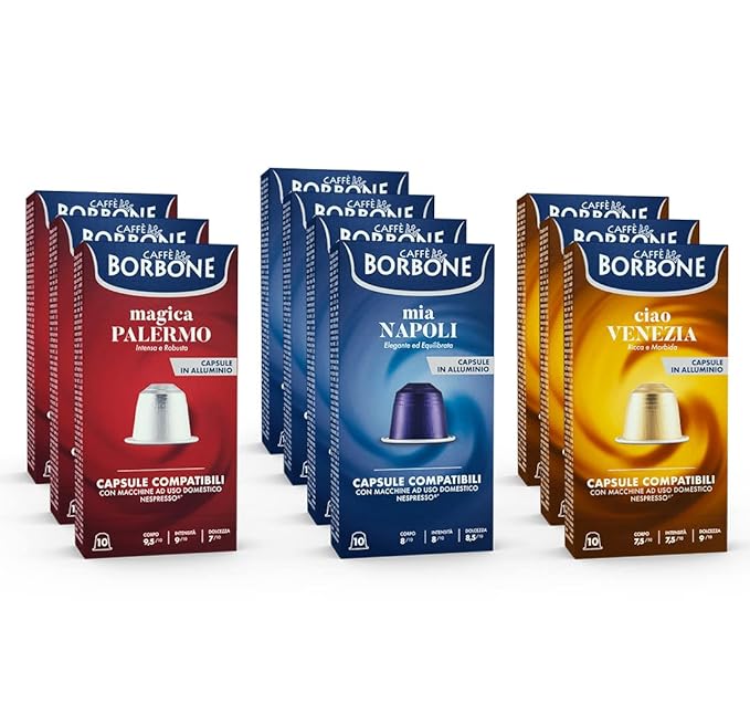 Caffè Borbone Aluminum Espresso Pods for Nespresso Coffee Machines, Intense, Smooth and Rich