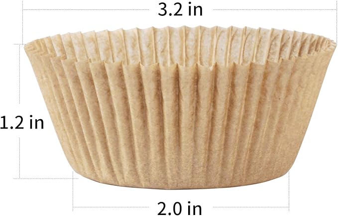 Caperci Standard Natural Cupcake Liners 500 Count, No Smell, Grease-Proof Paper Muffin Liners