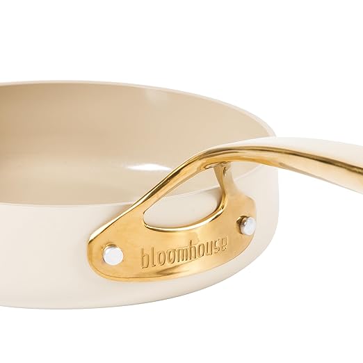 bloomhouse 8 Inch Heavy Duty Aluminum Premium PFA Free Ceramic Nonstick Saute/Deep Frying Pan