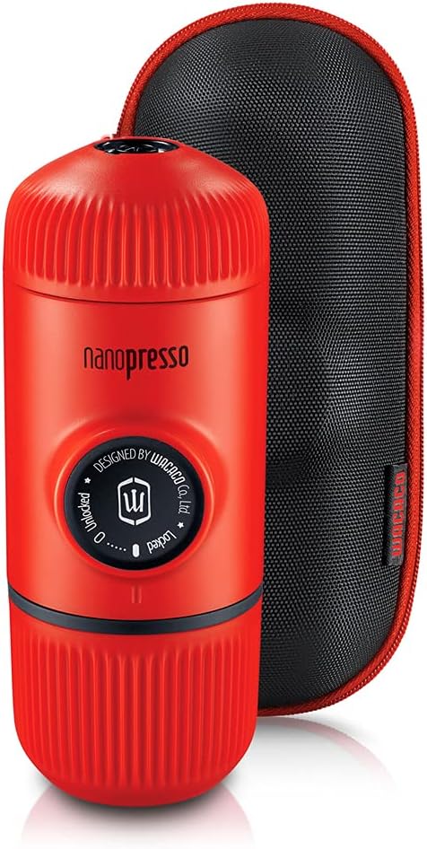 WACACO Nanopresso Portable Espresso Maker Bundled with Protective Case, Mini Travel Coffee Machine