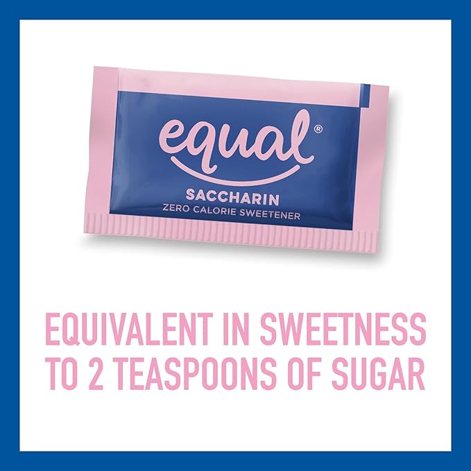 EQUAL Pink Zero Calorie Sweetener, Saccharin Sugar Substitute, Zero Calorie Sweetener Packets