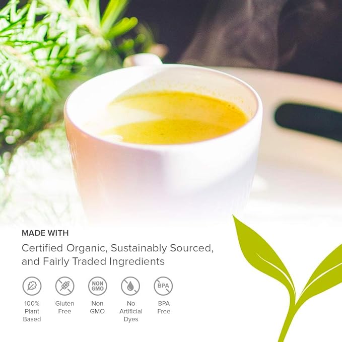 Banyan Botanicals Turmeric Milk ??Organic Turmeric Latte Mix with Ashwagandha & Cardamom ??Instant