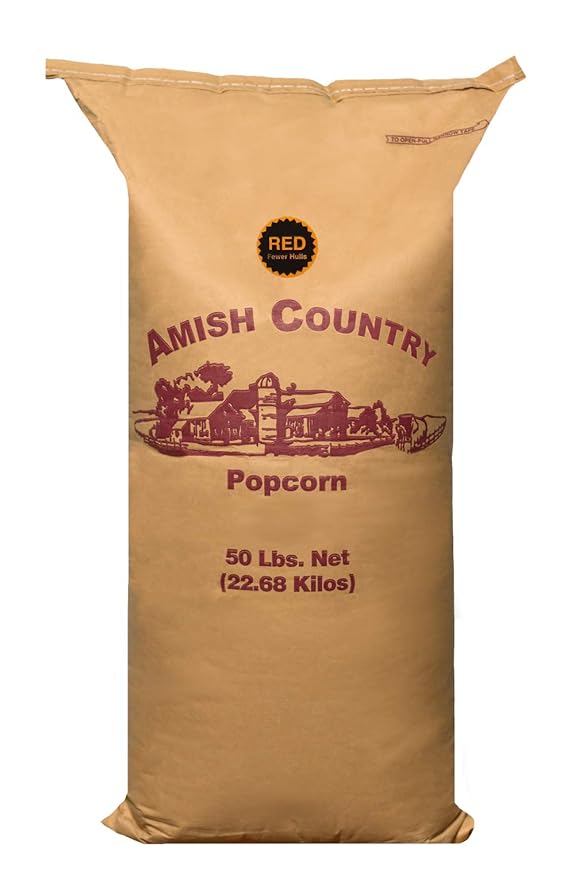 Amish Country Popcorn | 50 lbs Bag Red Kernels | Old Fashioned, Non-GMO and Gluten Free (50lbs Bag)