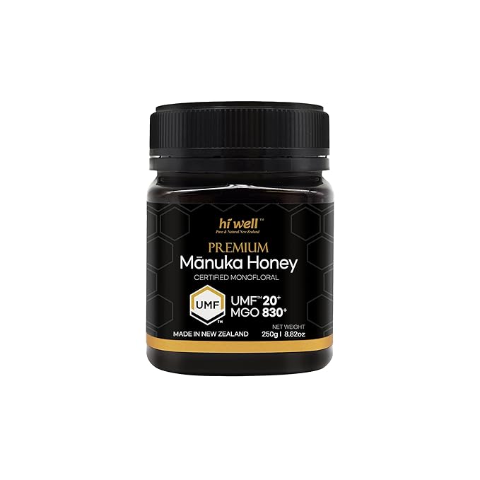 Hi Well Premium New Zealand 100% Manuka Honey UMF 20+ MGO 830+ | Certified Monofloral Raw Honey