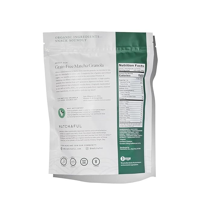 Matchaful - Original Matcha Granola - Activated, Grain Free, Organic Ingredients - Vegan, No