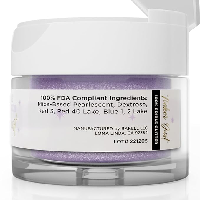 Bakell - Soft Purple Tinker Dust (5g, 1x Jar) Edible Glitter for Food, Desserts, and Beverages!