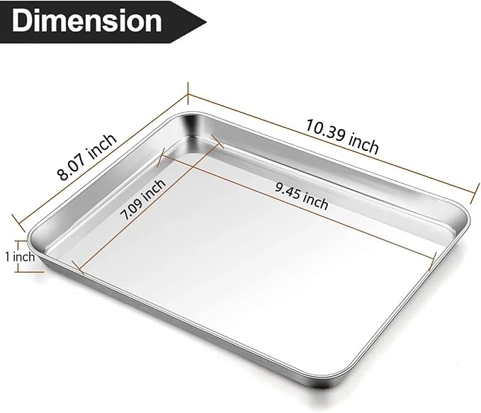 Baking Sheet Cookie Sheet Set of 2, Umite Chef Stainless Steel Baking Pans Tray Professional
