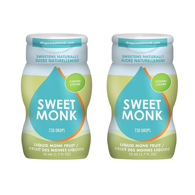 SweetMonk - 100% Pure Original Monk Fruit Sweetener Liquid Sugar Substitute - 1.7oz | No Water