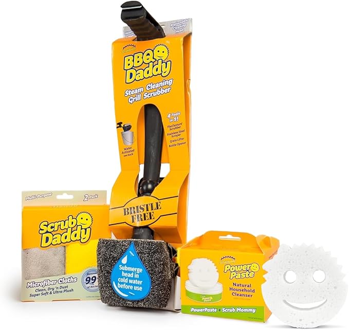 Scrub Daddy Household Cleaning Supplies - The Microfiber BBQ Bundle - Includes 2 Microfiber Towels