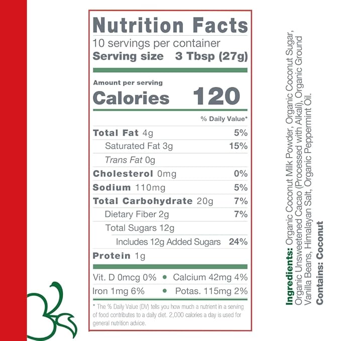 Bare Life: Instant Dairy Free Peppermint Hot Cocoa Mix - 10 Serving Pouch | Gluten Free, Vegan
