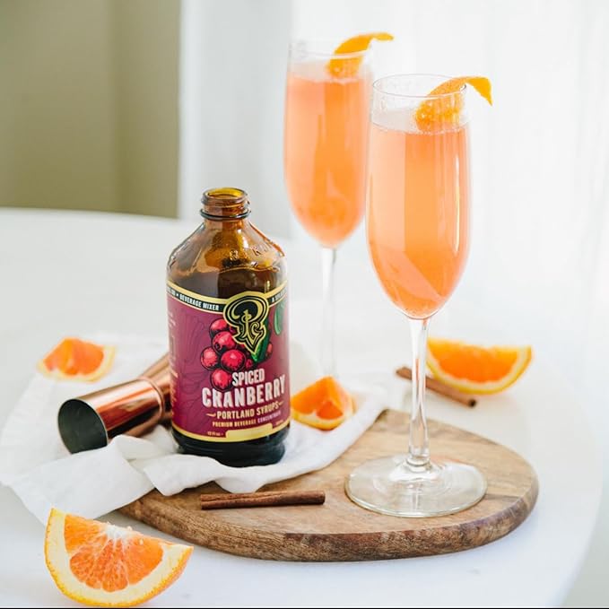 Portland Syrups Spiced Cranberry Syrup - Drink Mixer for Crafting Cocktails, Mocktails, & Seasonal