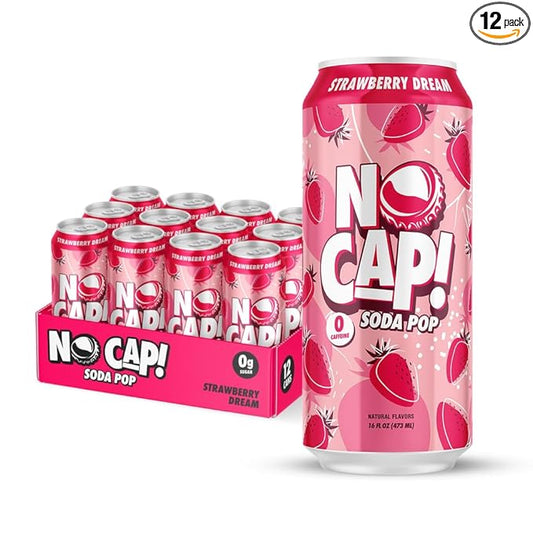 No Cap! Healthy Soda Drinks For Kids, Teenagers & Adults, Natural Flavors, Zero Sugar, Zero