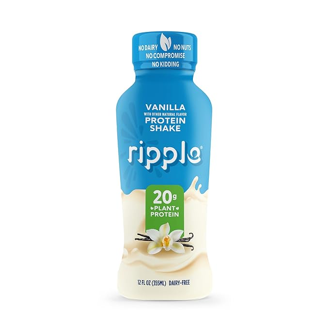 Ripple Vanilla Plant Based Protein Shake | 20g of Quality Sourced Pea Protein, Calcium & Iron Rich