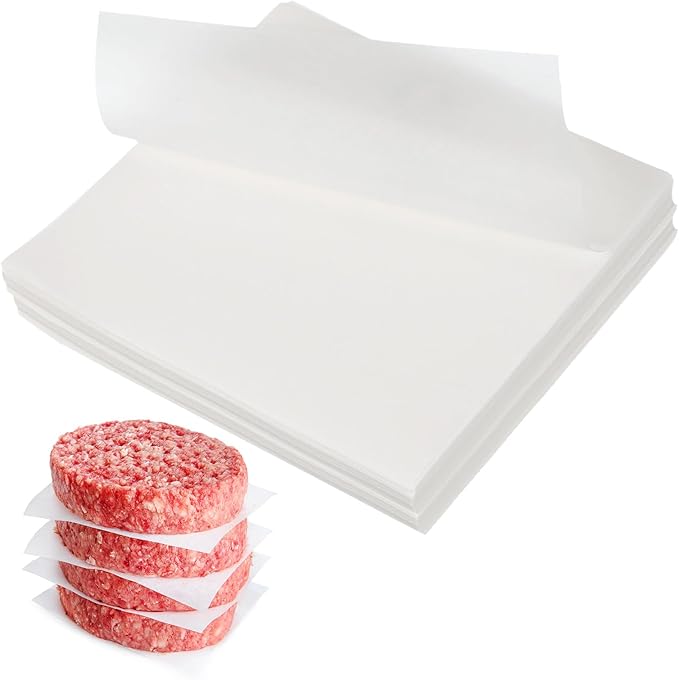 uxcell 500 Pcs Unbleached Parchment Paper Baking Sheets Squares, 5.5 Inch Hamburger Patty Paper