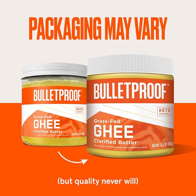 Grass Fed Ghee, 13.5 Oz, Bulletproof 100% Grass Fed, Pasture Raised Clarified Butter Fat, Keto