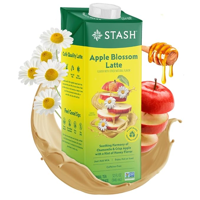 STASH Apple Blossom Latte Concentrate - Barista Style Caffeinated Latte Tea Beverage - Crafted in