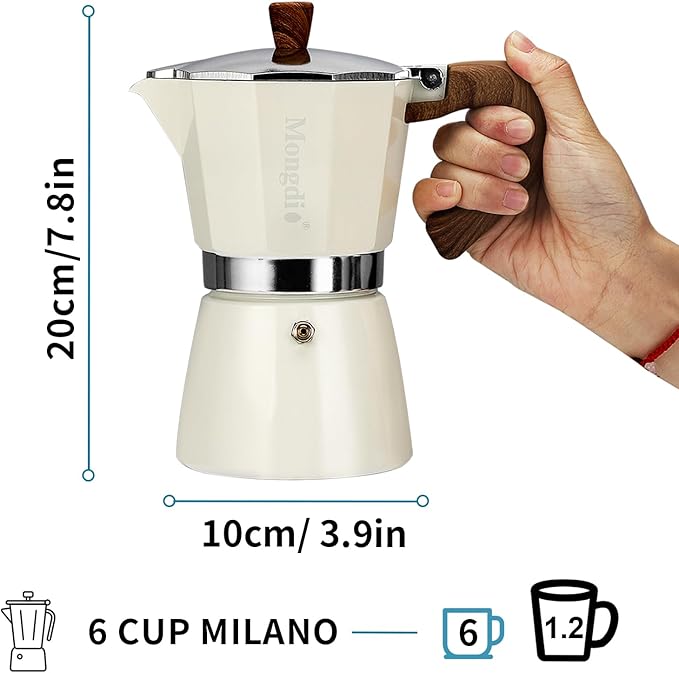 Mongdio Stovetop Espresso Maker Moka Pot, Cuban Coffee Maker Stove top coffee maker Moka Italian