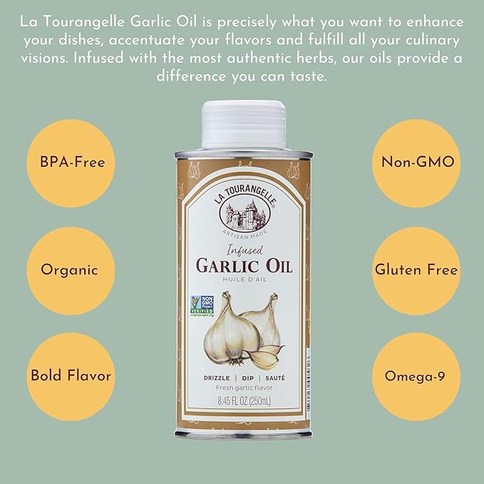 La Tourangelle, Infused Trio of Oils - Basil Oil, Garlic Oil, White Truffle Oil,Complex Gourmet