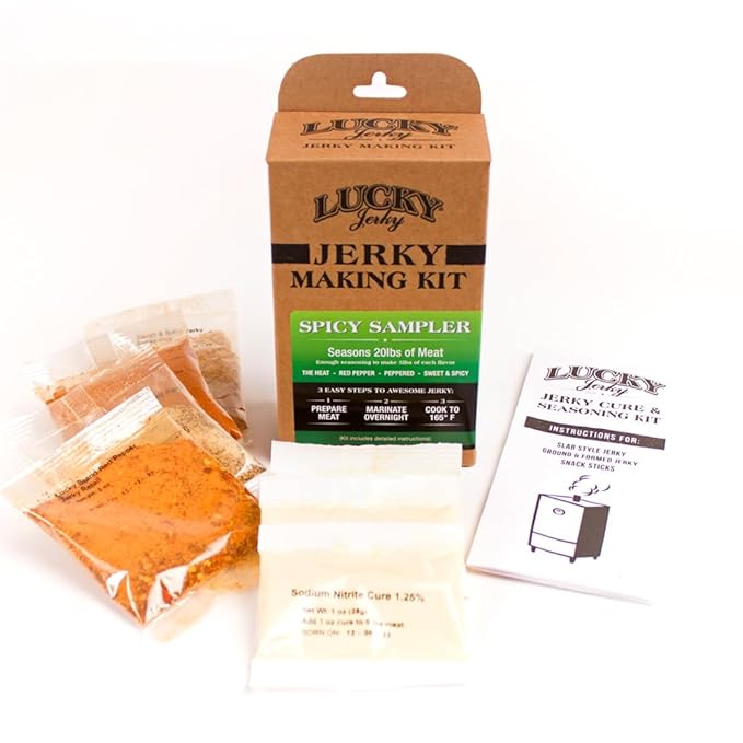 Lucky Jerky Ultimate Spicy DIY Jerky Seasoning Kit - 12oz - The Heat, Red Pepper, Black Pepper and