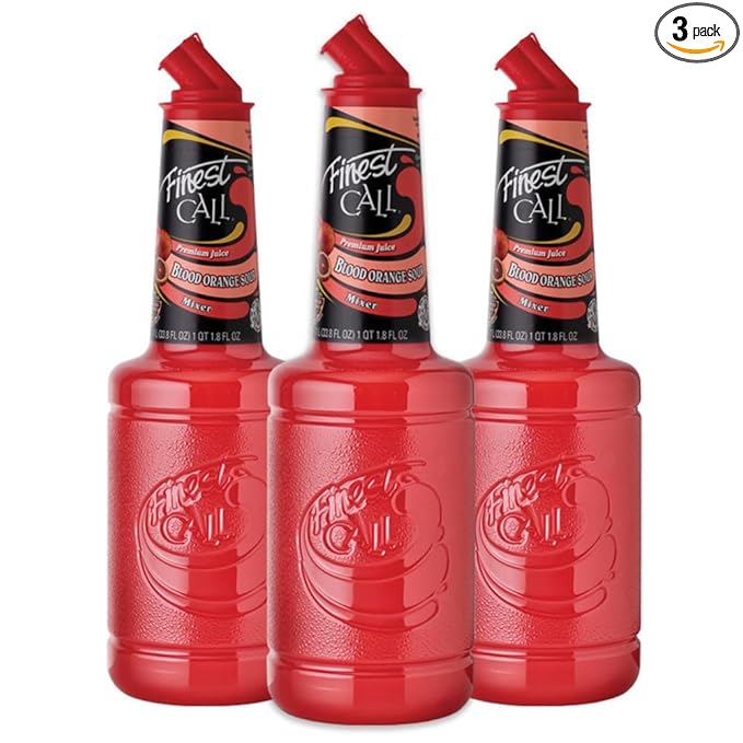 Finest Call Premium Blood Orange Sour Drink Mix, 1 Liter Bottle (33.8 Fl Oz), Pack of 3