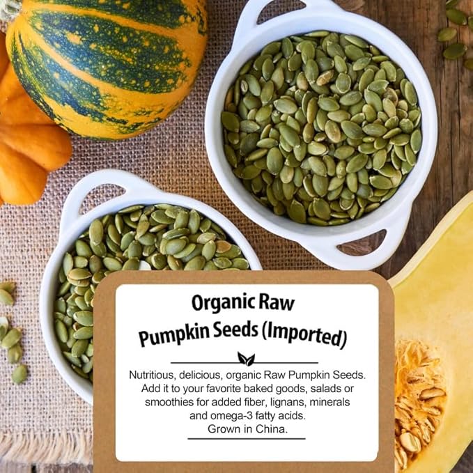 Organic Raw Pumpkin Seeds to Eat (2.8lb) - Bulk Whole Unsalted Pepitas with No Shell by Be Still
