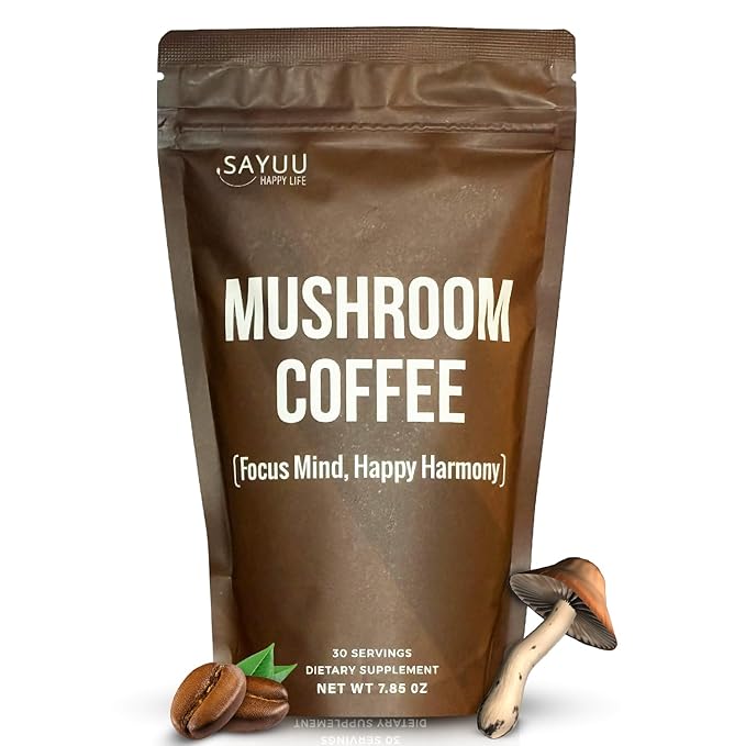 SAYUU Mushroom Coffee Blend ??Focus, Energy & Harmony ??Vegan, Functional Mushrooms, Cordyceps