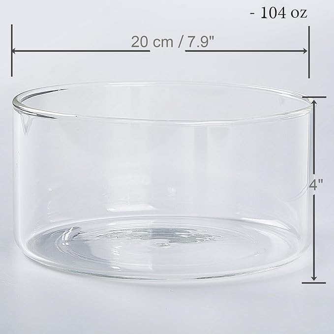 104oz Large Glass Trifle Bowl, Modern Design Clear Glass Round Dessert Centerpiece Serving Bowl for