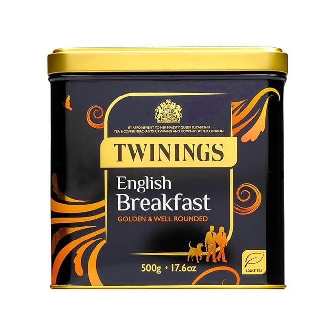 Twinings English Breakfast Loose Leaf Black Tea, 17.64 Ounce (500g) Tin, Caffeinated, Enjoy Hot or