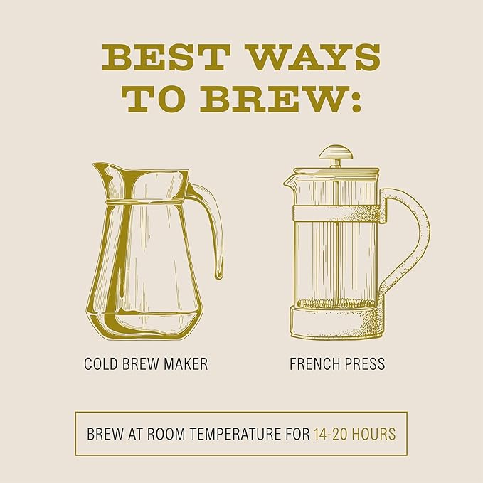Bizzy Organic Cold Brew Coffee | Light & Bright Blend | Coarse Ground Coffee | Light Roast | Micro