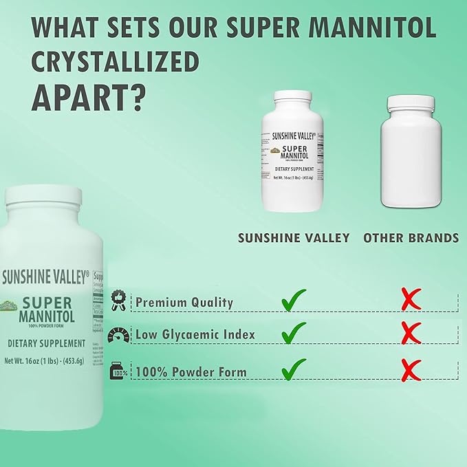 Sunshine Valley® Super Mannitol Powder, Natural & Healthy Artificial Sweetener, Ultra-Pure Sugar