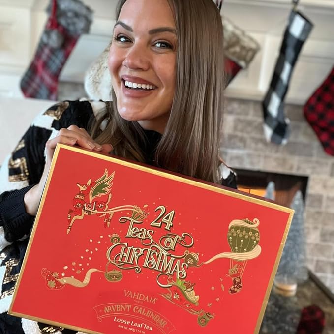 VAHDAM, Advent Calendar 2025 | 24 Unique Loose Leaf Tea - Exclusive Holiday Tea Gift Set |