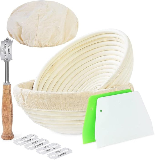 Wwyybfk Banneton Bread Proofing Basket, Sourdough Bread Baking Supplies, 9" Sourdough Bread