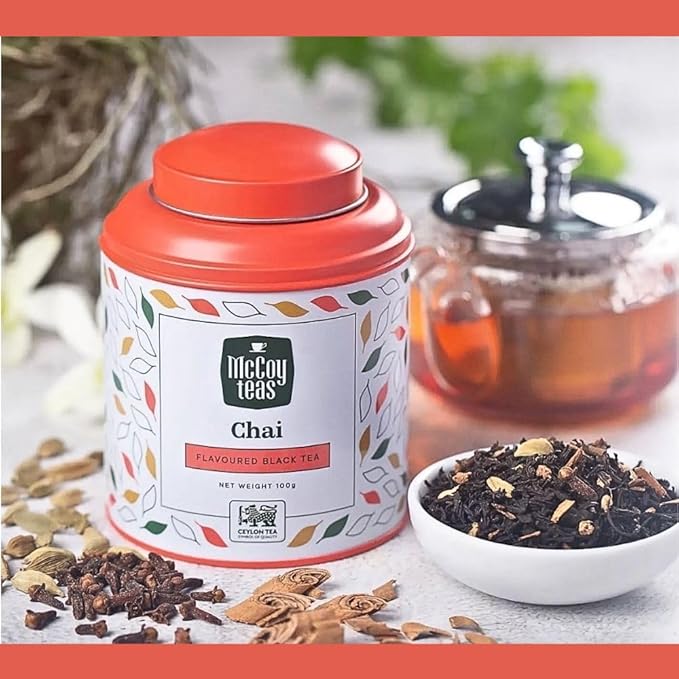 McCoy Teas Chai Tea Flavored Black Loose Leaf Tea Make Hot or Cold Ice and Brews with Premium Tea