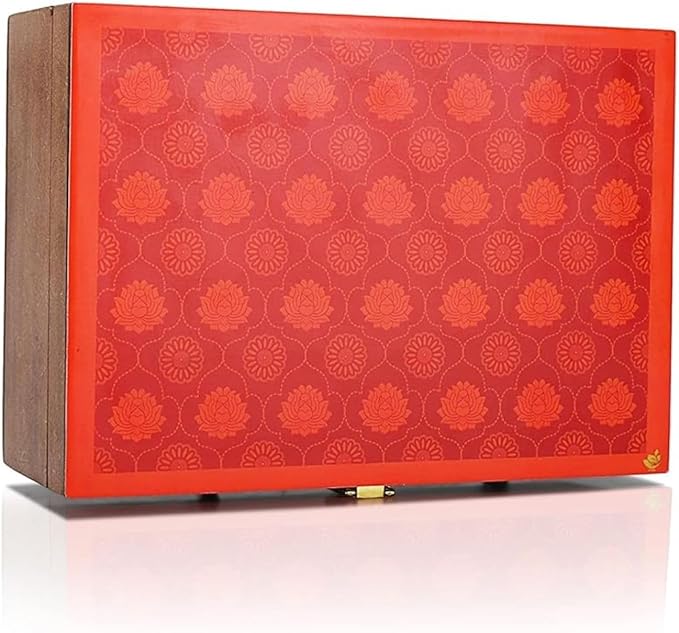 Octavius Gift's Select - Assorted Tea in Lotus Printed Wooden Box | 6 Flavors, 90 Tea Bags | Black